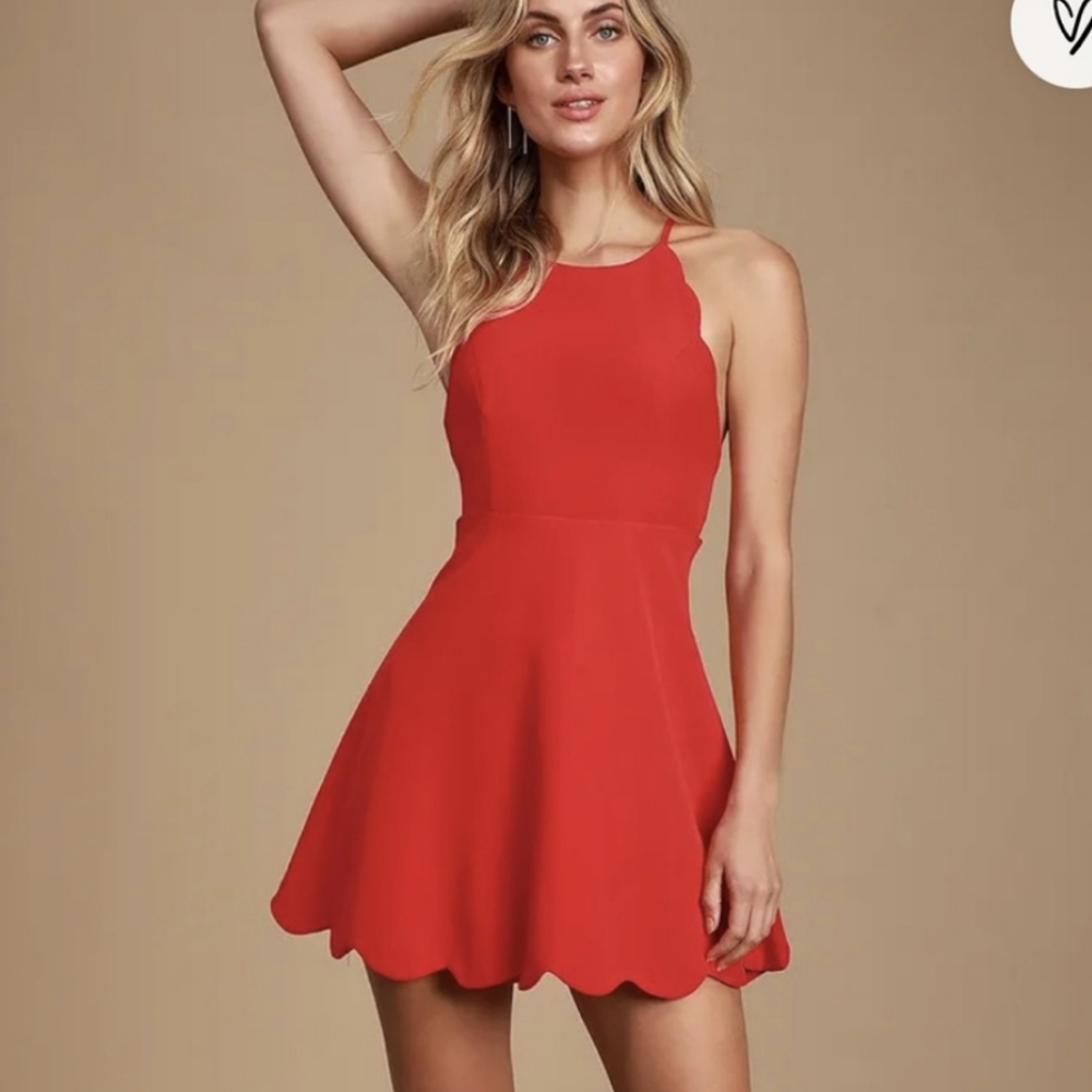 Lulu's 'Play on Curves' Mini Red Dress, sz: XS
